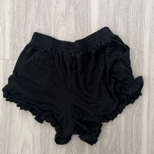 Nordstrom Black Ruffle Hem Shorts kids large 10/12